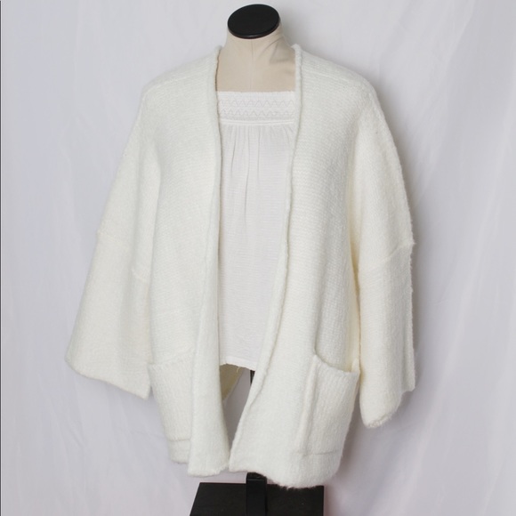 white chunky cardigan